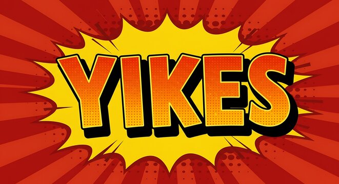 Yikes Comic Book Style Text Graphic Design