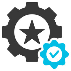 Expertise Recognition Glyph Blue Grey Icon
