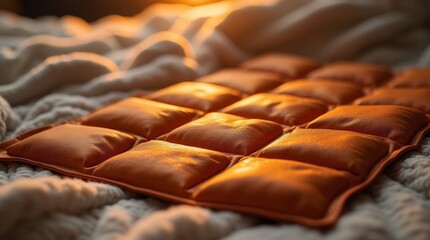 Obraz premium heated packs arranged neatly on a soft blanket