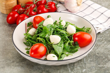 Salad with mozzarella and arugula