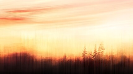 Fototapeta premium Abstract Sunrise Over Silhouetted Coniferous Forest