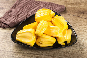 Raw ripe yellow jackfruit segment