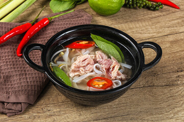 Vietnamese Pho Bo soup with beef