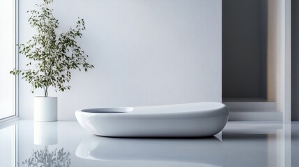 Fototapeta premium Modern Minimalist Bathroom Design with Stylish Tub