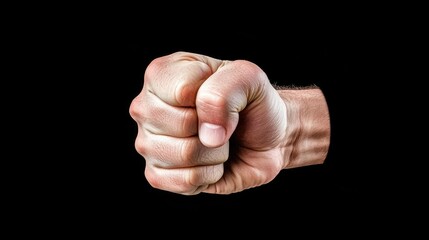 Clenched fist, power, strength, dark background, protest concept