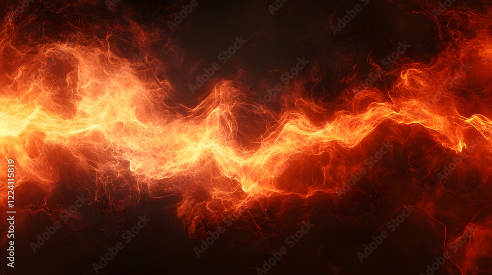 Aufkleber vibrant fiery flame with energy and movement creating a dynamic abstract : generative ai
