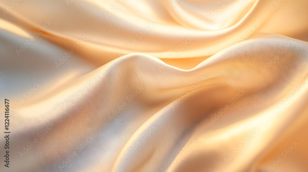 Poster luxurious golden silk fabric with smooth and elegant textures : generative ai