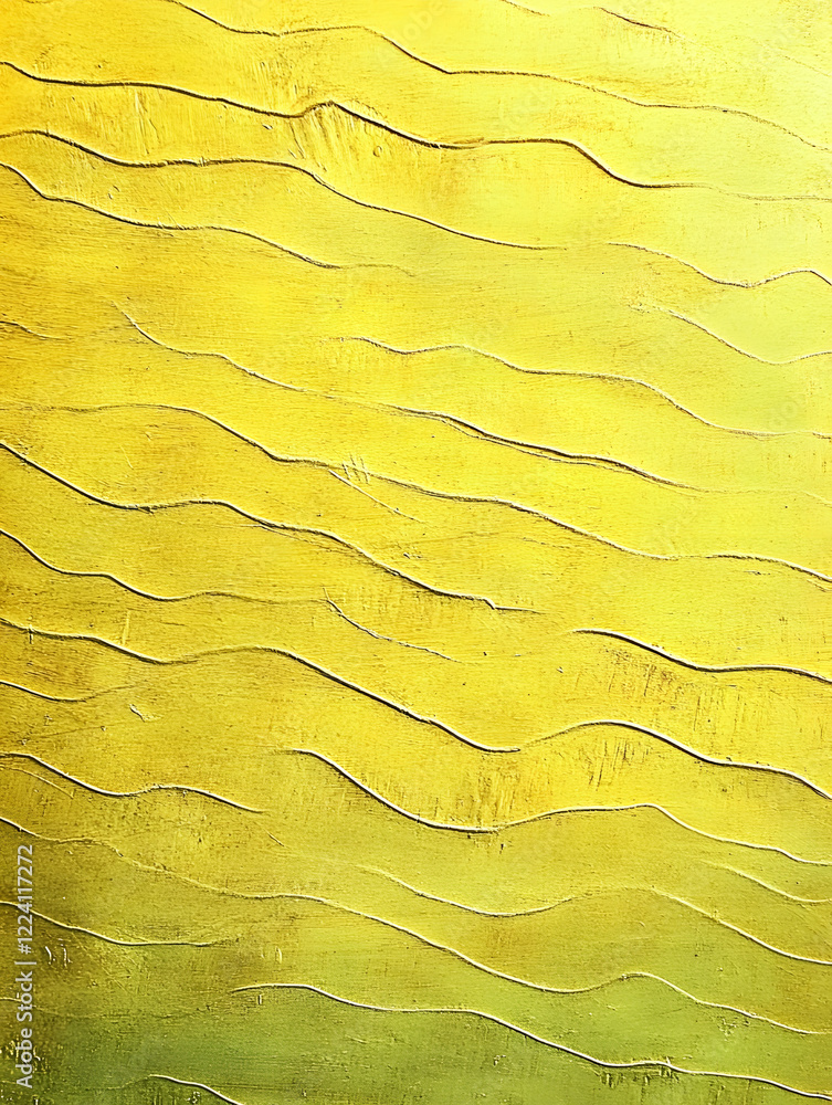 Poster Vibrant Textured Yellow Surface with Intricate Wave Patterns and Modern Artistic Design : Generative AI