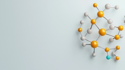 Exploring atoms and bonds in colorful molecular structure 3d lab