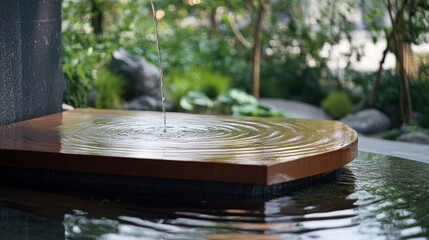 Fototapeta premium Modern Water Feature Design in Garden