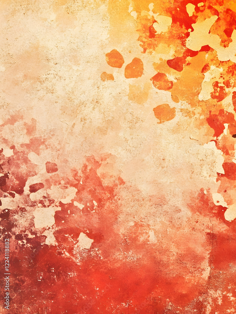 Poster abstract grunge texture in warm red and orange tones with rustic appeal : generative ai