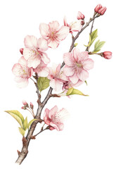 Obraz premium PNG Sakura branch illustration botanical blossom.