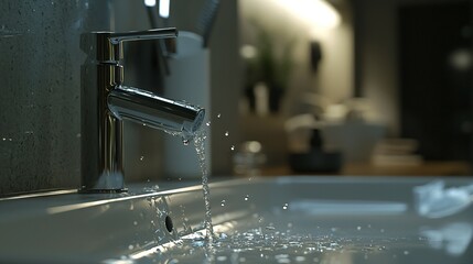Close-up of a leaking faucet dripping water onto a white porcelain sink, highlighting the urgency of fixing a product issue, and water resource conservation
