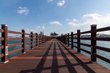 gazebo and walkway at the seaside