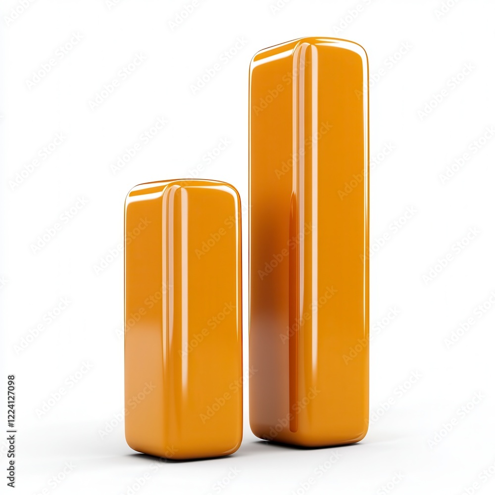 Poster glossy amber rectangular blocks on white background