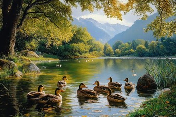 ducks on the lake