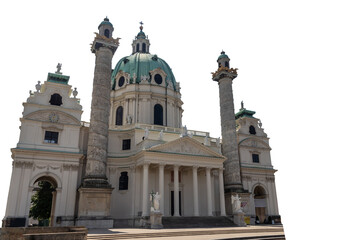 St. Charles's Church (German: The Rektoratskirche St. Karl Borromäus, commonly called the Karlskirche) isolated, Vienna