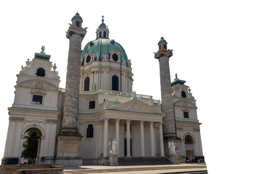 St. Charles's Church (German: The Rektoratskirche St. Karl Borrom&auml;us, commonly called the Karlskirche) isolated, Vienna