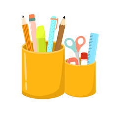 Set of Stationery for School Supplies. Back to School Supplies