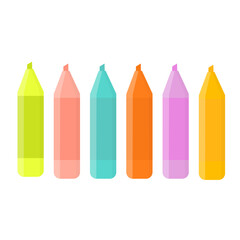 Set of Highlighter for Coloring Book. Back to School Supplies