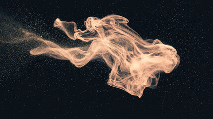 Swirling pink air wave with fine particles creating dreamy atmosphere