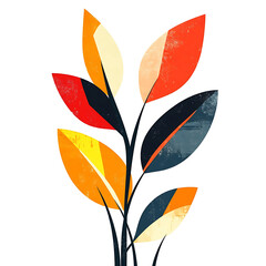 Flowers and leaves in pictures illustrator2D