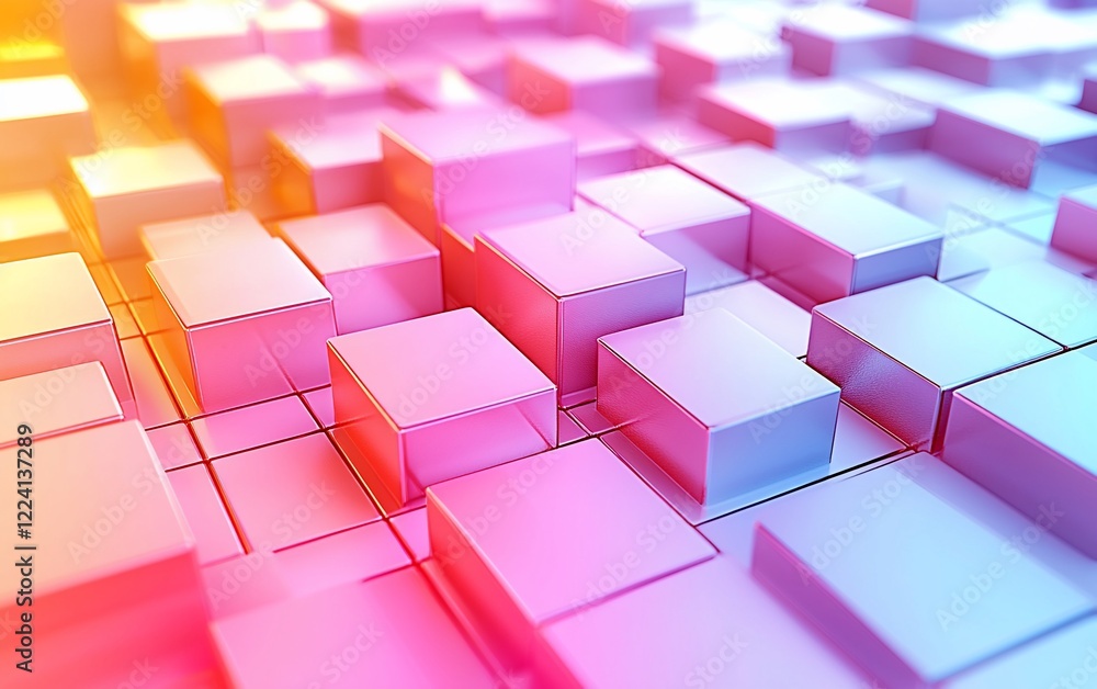 Poster abstract colorful 3d cubes background.