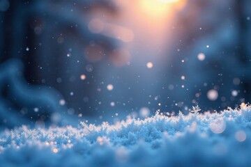 Softly fallen snowflakes on a velvet-like background, soft focus, frozen moment, snowflake background texture
