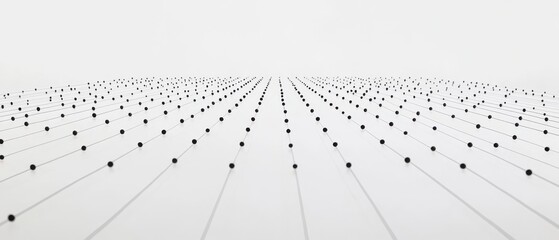 Minimalistic Black and White Social Media Grid Representing Connections with Simple Dots, Modern and Sleek Design