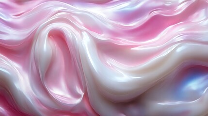 Obraz premium Abstract Swirls of Pink and White Cream Texture