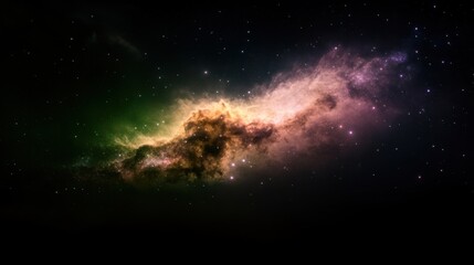 Fototapeta premium Vibrant Cosmic Nebula with Colorful Gas Clouds and Distant Stars in Deep Space