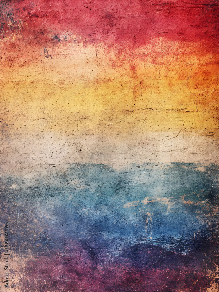 Poster vintage multicolored abstract background with grunge texture evokes nostalgia and artistic flair : g