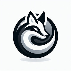 Bold stylish fox logo with 3D effect