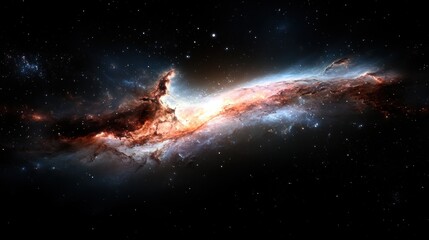 Fototapeta premium Stunning View of Colorful Galaxy with Bright Stars and Cosmic Dust in Dark Background
