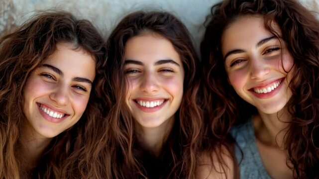 young pretty female siblings posing together