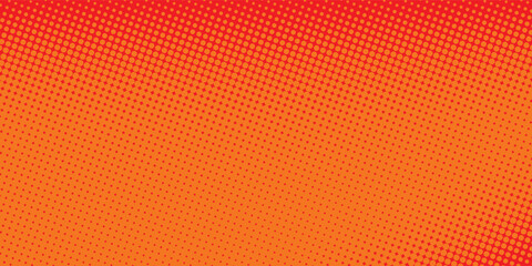 Dots halftone orange color pattern gradient texture with technology digital background. Dots pop art comics with summer background. vector ilustration