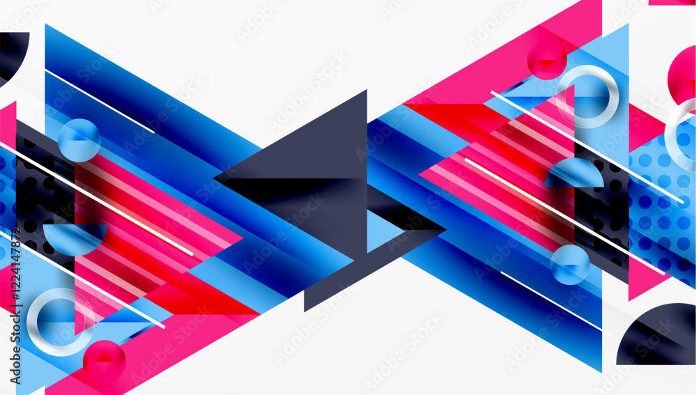 Poster sleek abstract background - layered triangles with vibrant gradient tones. semi-transparent shapes a