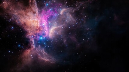 Obraz premium Stunning Cosmic Nebula with Colorful Stars in Deep Space Background for Astrophotography