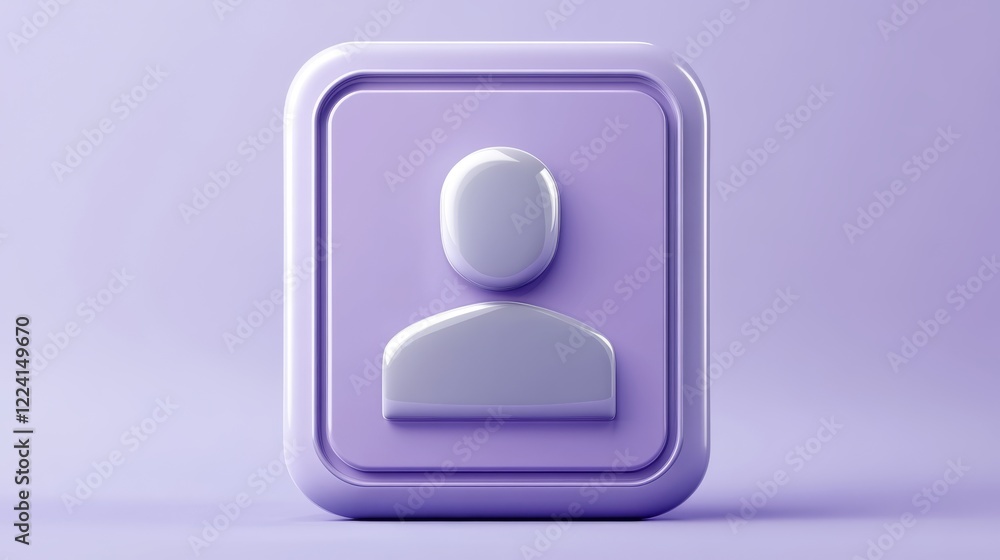 Poster purple user login button, modern graphic design element for online interfaces and applications