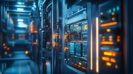 Futuristic electricity technology during peak demand, with sensors, smart meters, and advanced algorithms optimizing energy distribution