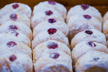 Doughnuts Sold at a Street Market in Thailand, Street Food