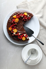 Fototapeta premium Chocolate cake - concept of delicious and tasty dessert