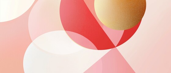 Abstract Geometric Background: Overlapping Pink, Red, and Peach Circles - Modern Design Element