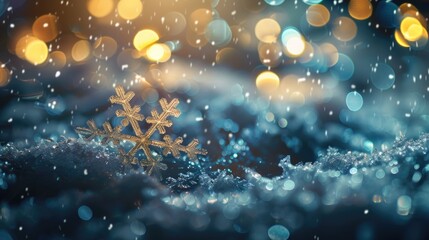 Winter Wonderland: Snowy Night with Festive Lights