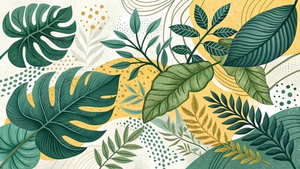 seamless background with leaves