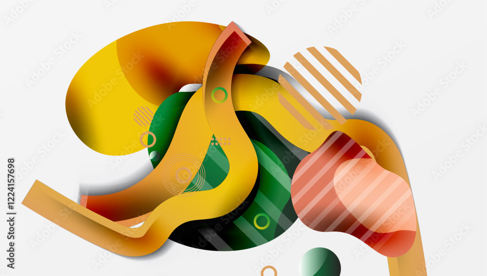 Aufkleber abstract liquid shapes and lines background