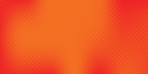 Dots halftone orange color pattern gradient texture with technology digital background. Dots pop art comics with summer background. vector ilustration