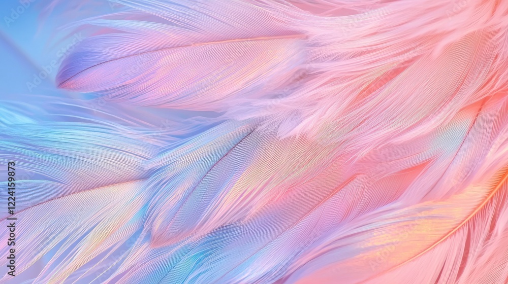 Poster macro shot of iridescent hummingbird down feathers nature close-up soft textures delicate details