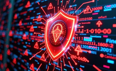 A shield and padlock symbolizing robust protection against computer viruses, ensuring secure and safe digital experiences.