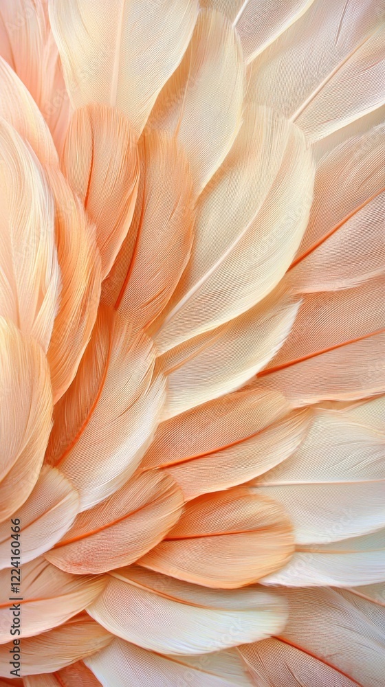 Poster macro shot of quail feathers in soft tones nature setting detailed patterns close-up view